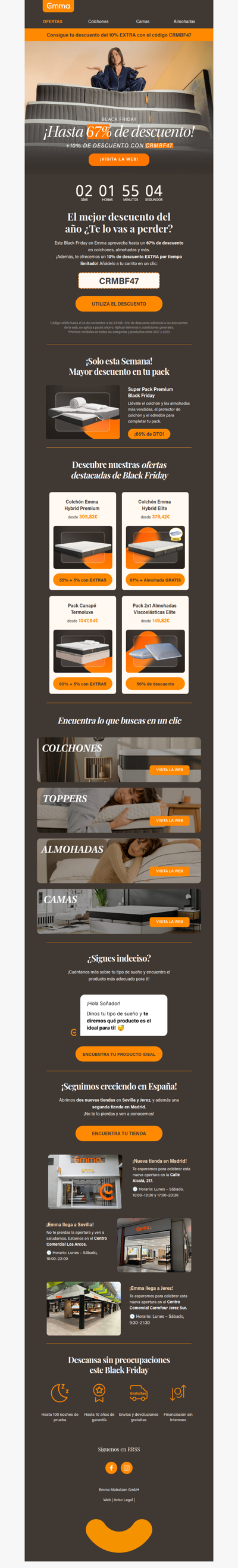 ¡Solo hasta el lunes! 67% dto. + regalo con tu colchón