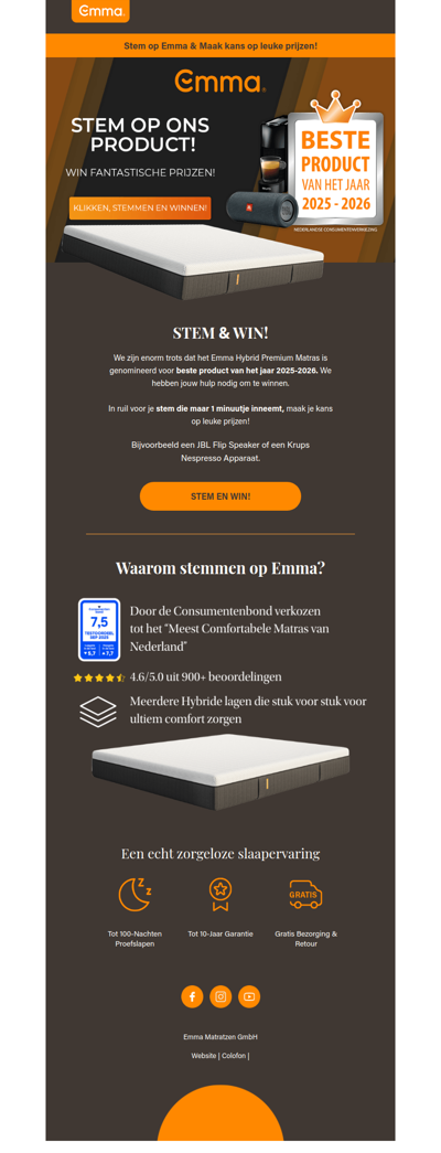 Win te gekke prijzen! Stem op Emma