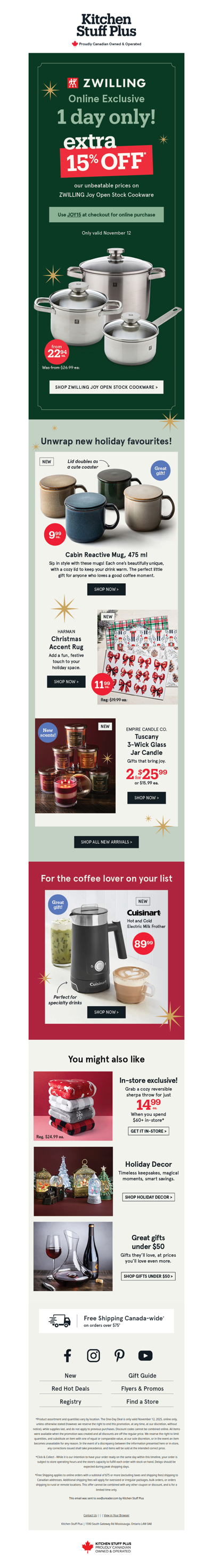 1 Day Only: Extra 15% off ZWILLING Cookware*