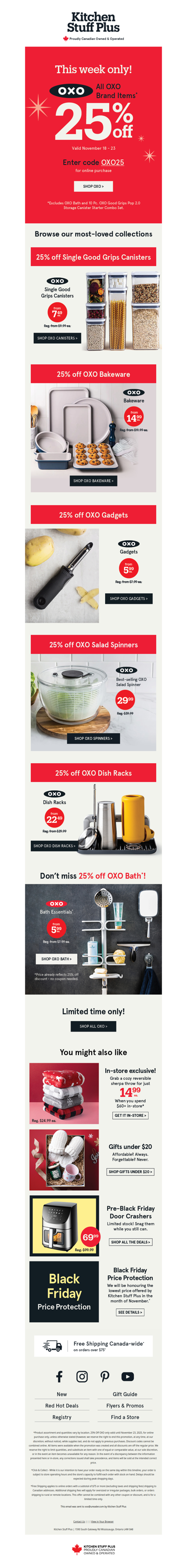 Limited Time Only: 25% off ALL OXO