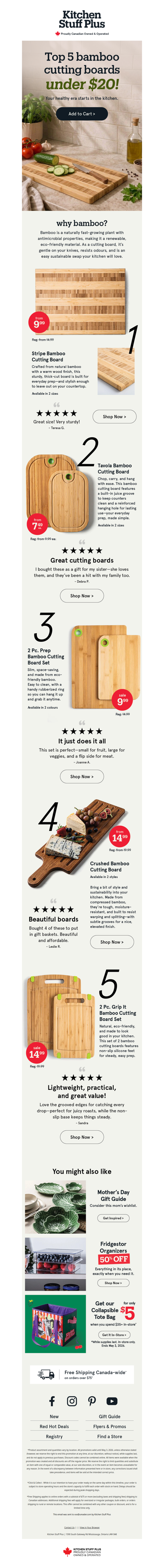 5 Bamboo Cutting Boards under $20!