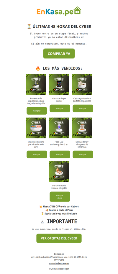 ⏳ Últimas 48 horas de Cyber (no lo dejes pasar)