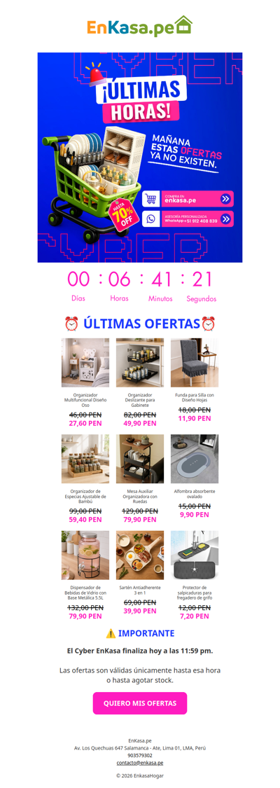 🚨 HOY: Último día del Cyber. Termina a medianoche