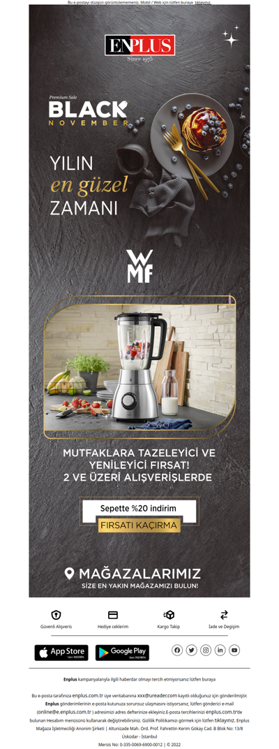 WMF Ürünlerinde Black November'a Özel 2 ve Üzeri %20 İndirim 📢