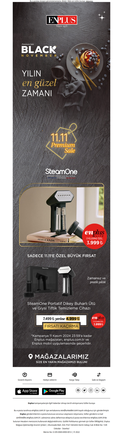 Sadece Bugüne Özel SteamOne Portatif Ütü ve Tiftik Temizleme Cihazı 3.999 TL 📢