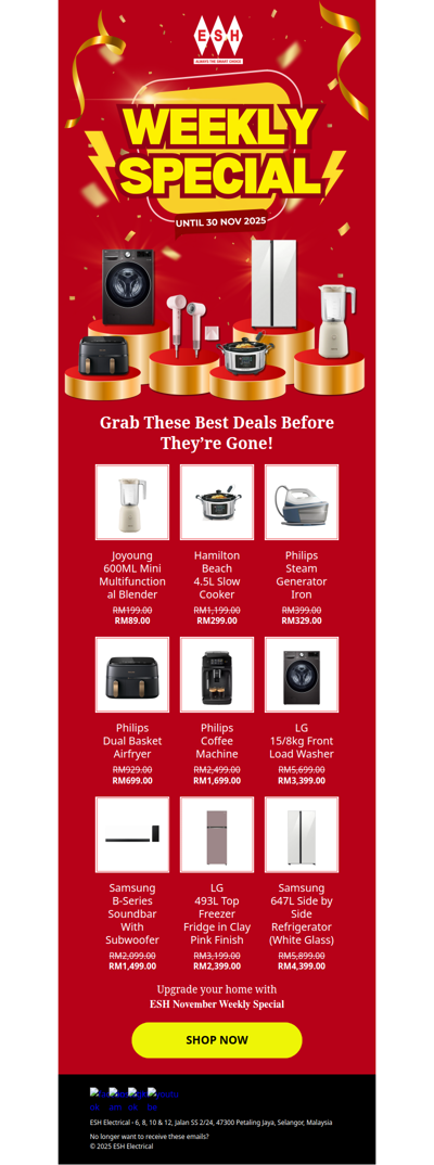 🎉 November Just Got Better – Shop ESH Weekly Specials Now!