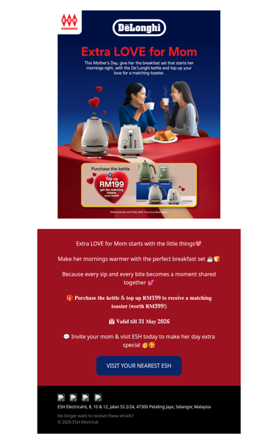 Mother’s Day Deal ❣️🎁 Purchase & Top Up RM199 to Get a Toaster Worth RM399‼️😍