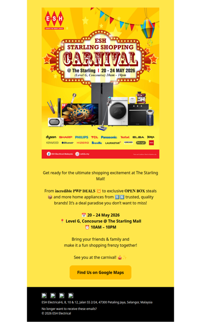 🔥 Ready to Save Big❓ ESH X Starling Shopping Carnival is BACK‼️🎡