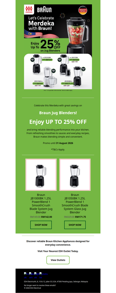 💥Bring Home Braun Jug Blenders with Up to 25% OFF‼️🇲🇾