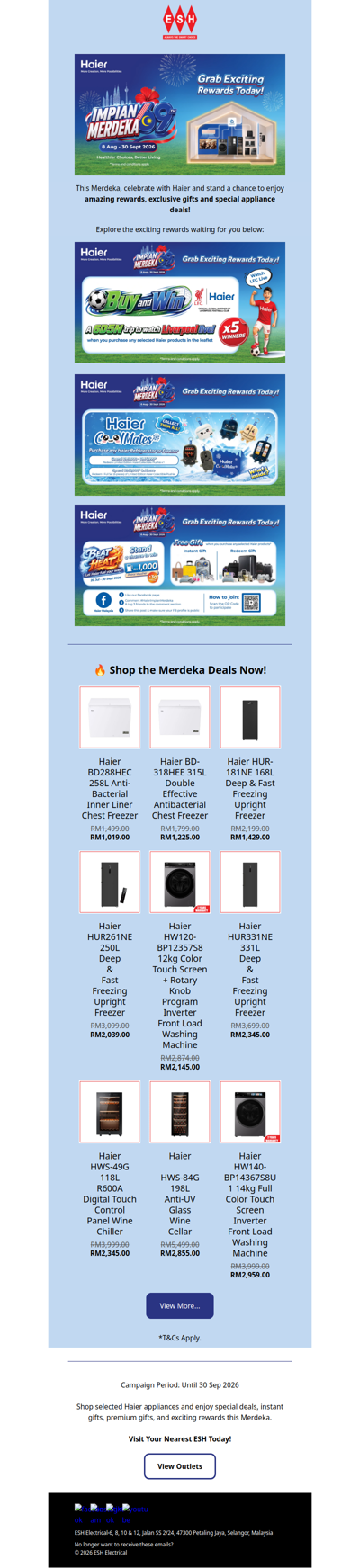 🇲🇾 This Merdeka, Shop Haier for a Chance to Experience Liverpool LIVE — Plus More Rewards‼️✈️ 🎁