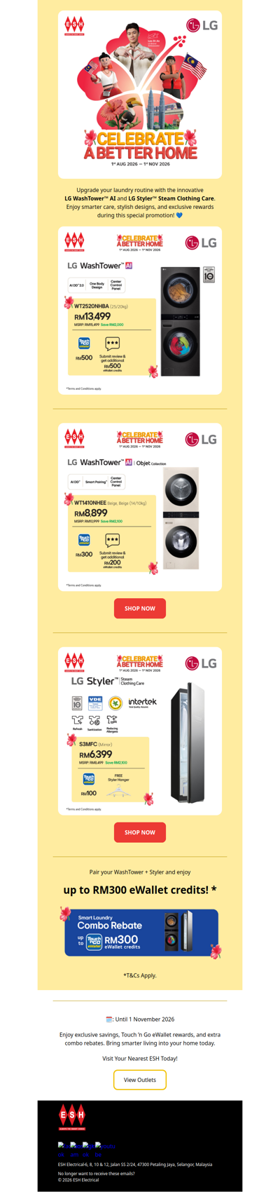 Elevate Your Laundry with LG & Enjoy TNG eWallet Rewards!