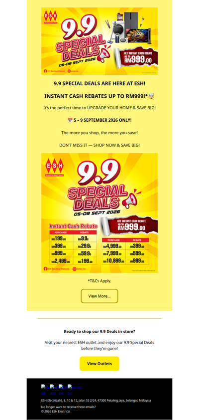 🔥 9.9 Special Deals: Up to RM999 Instant Cash Rebates! 🤯