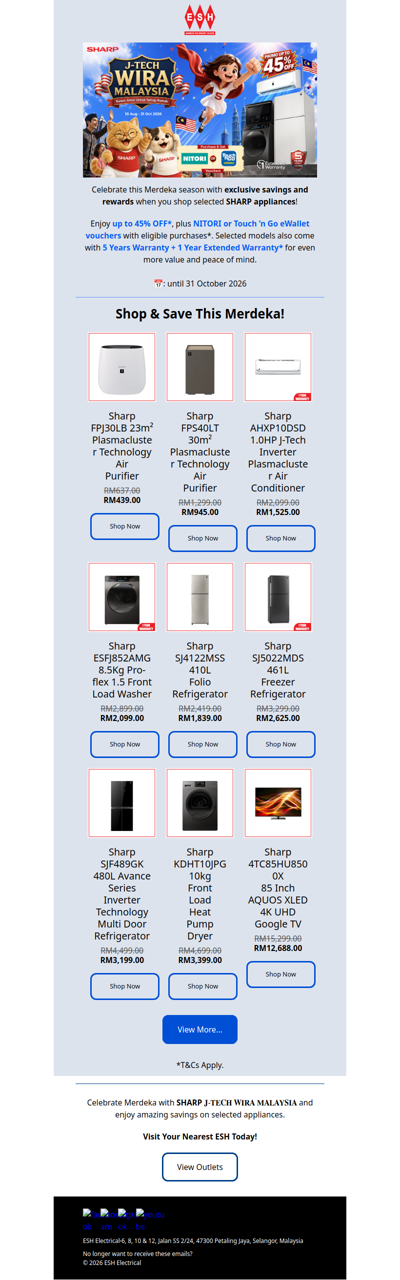 More Savings, More Rewards with SHARP This Merdeka❗🇲🇾💰