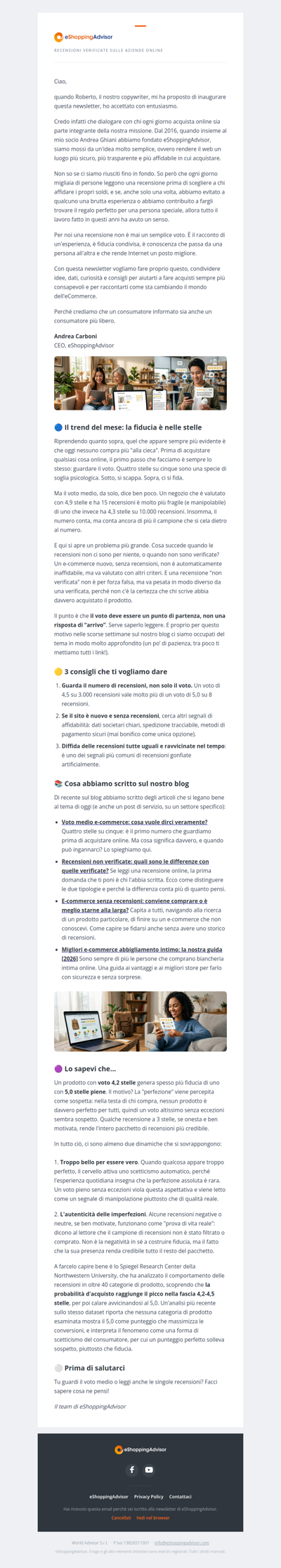 Cosa guardi prima di comprare?
