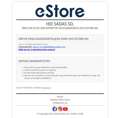 [eStore.no] Velkommen!