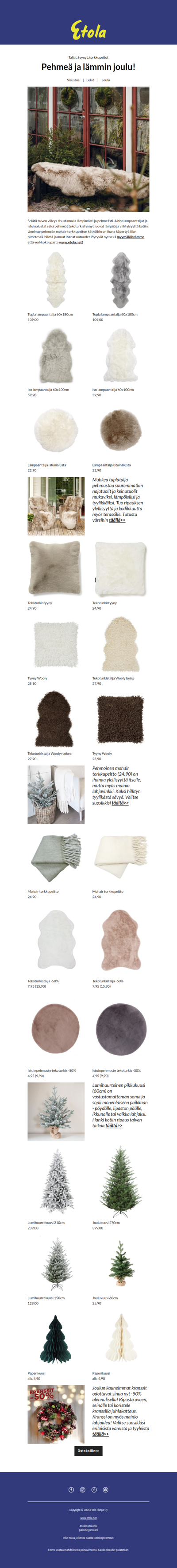 Hanki kotiin tai lahjaksi lämmin ja pehmeä joulu!🥰