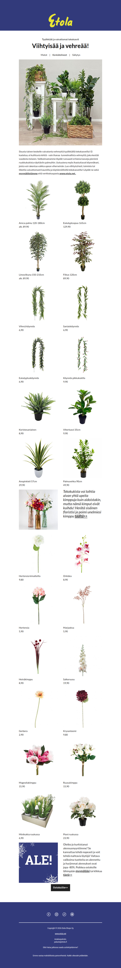 Vaivatonta vehreyttä tyylikkäillä tekokasveilla! 💚