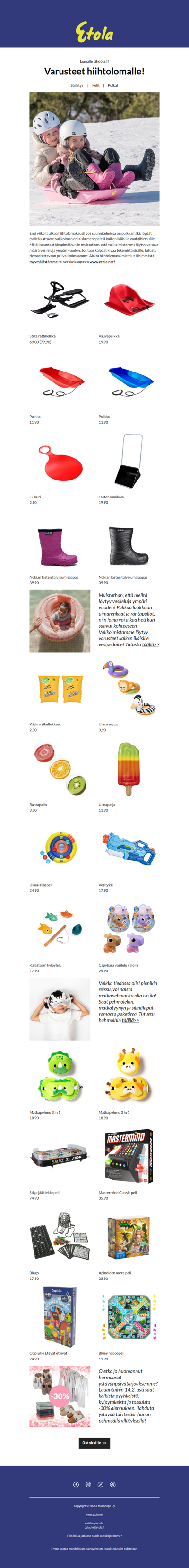 Parhaat varusteet hiihtolomalle!🤩