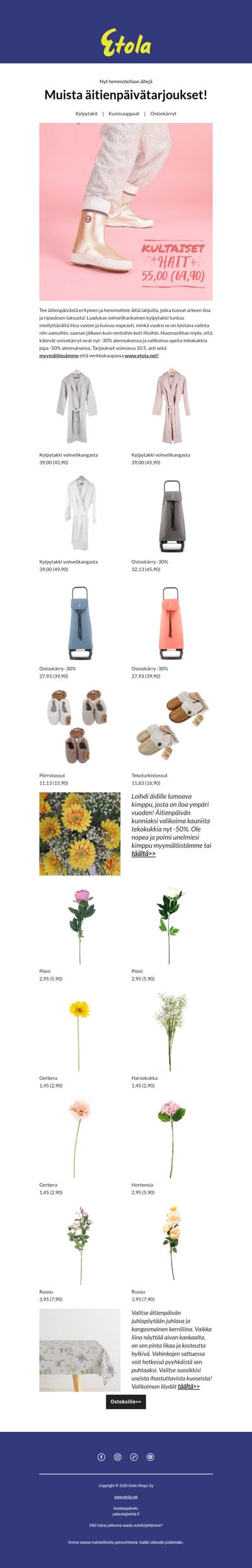 Muista ihanat äitienpäivätarjoukset!🌸