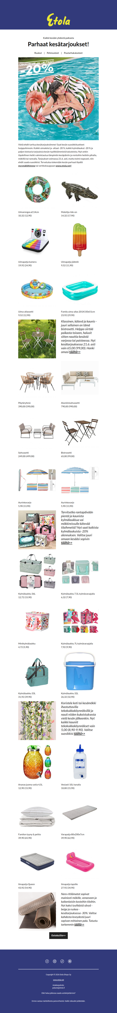 Parhaat kesätarjoukset - vielä ehdit!🌞