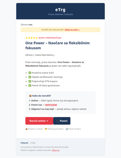 Hiljadu zadovoljnih kupaca — One Power – Naočare sa fleksibilnim fokusom
