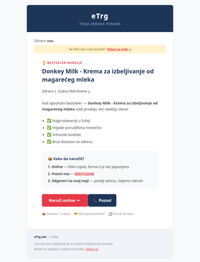 🌟 Top izbor: Donkey Milk - Krema za izbeljivanje od magarećeg mleka