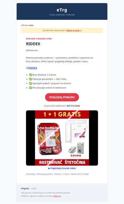 🔥 RIDDEX — dnevna ponuda eTrg