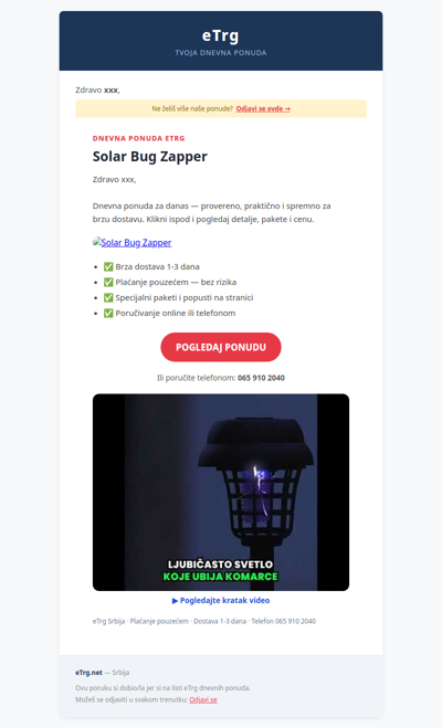 🔥 Solar Bug Zapper — dnevna ponuda eTrg