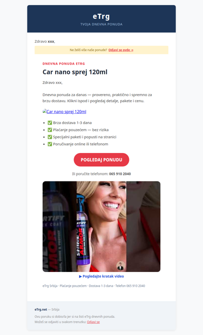 🔥 Car nano sprej 120ml — dnevna ponuda eTrg