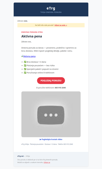 🔥 Aktivna pena — dnevna ponuda eTrg