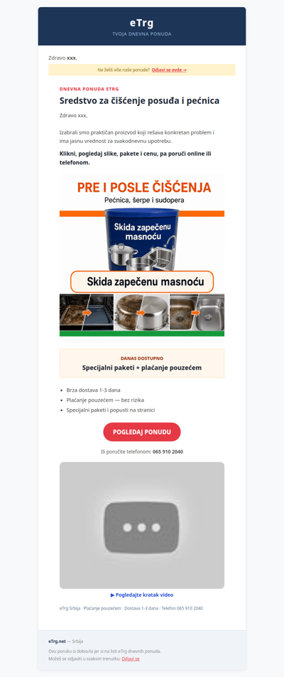 🔥 Sredstvo za čišćenje posuđa i pećnica — dnevna ponuda eTrg