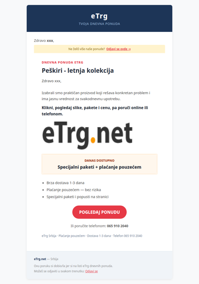 Peškiri za leto i dom — pogledaj današnju kolekciju