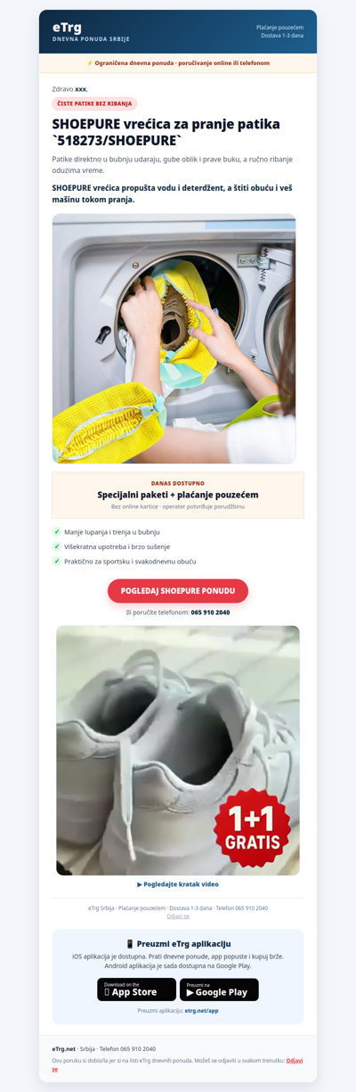 👟 Operite patike bez lupanja i ribanja — SHOEPURE