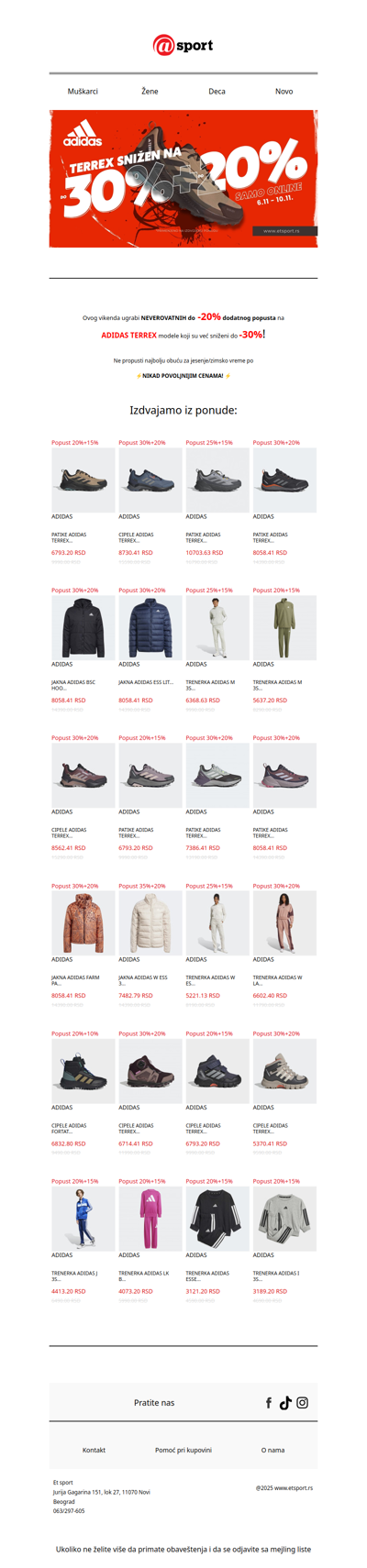 Adidas TERREX na NIKAD VEĆEM POPUSTU! ⚡