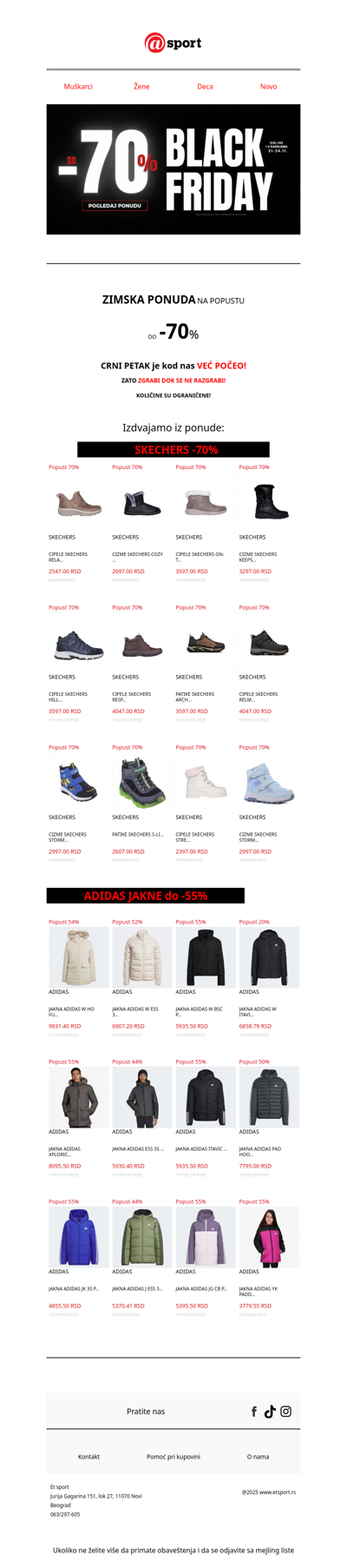 Crni Petak u Et Sportu! SADA! ⚫