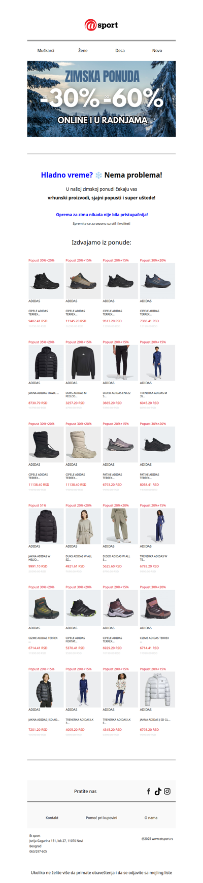 SUPER CENE za hladno vreme! ZIMSKA PONUDA ❄️