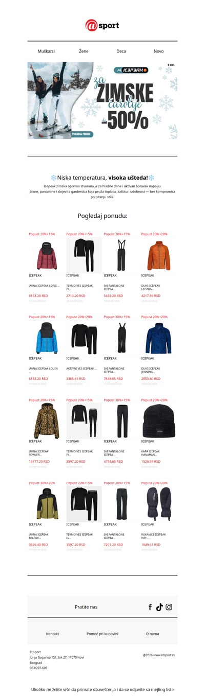 Icepeak zimska oprema za hladne dane ❄️