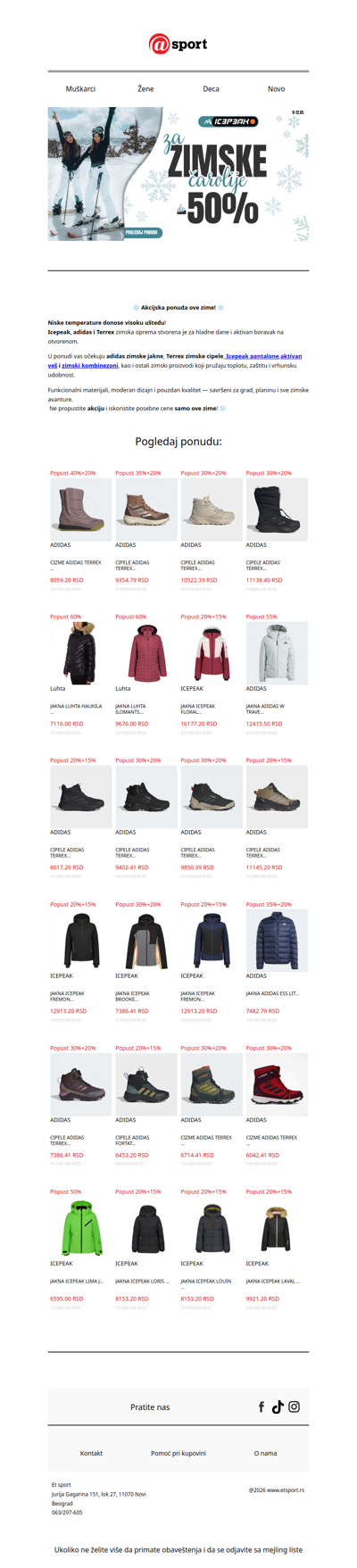 Akcijska ponuda ove zime ❄️