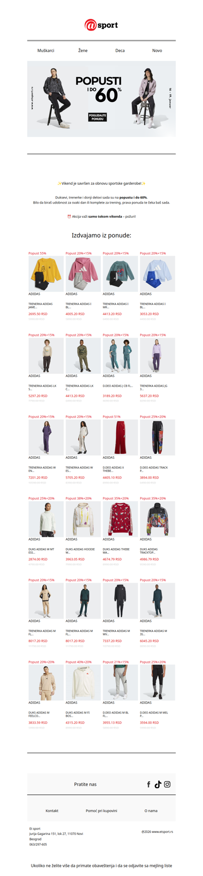 Samo ovog vikenda: Udobni komadi do -60%⚡️