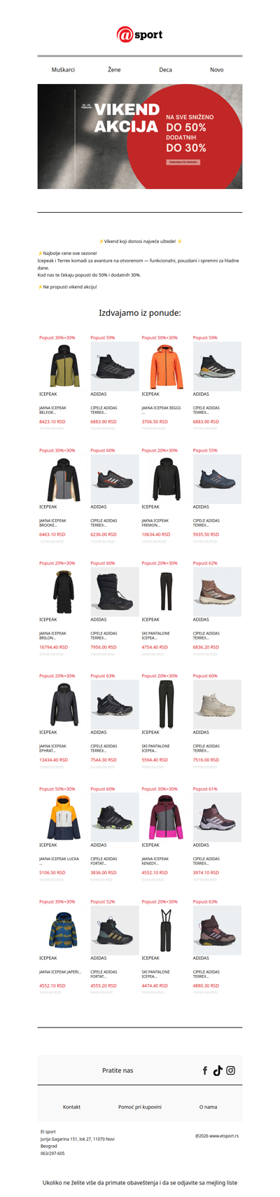 ⚡️Vikend koji donosi najveće uštede! POPUSTI DO 50% + DODATNIH DO 30%⚡️