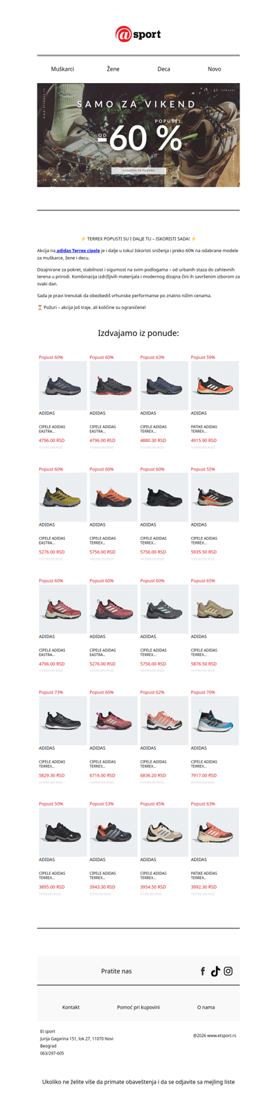 ⚡️ TERREX SPECIJALNA PONUDA – VEĆ OD 4.800 RSD!⚡️