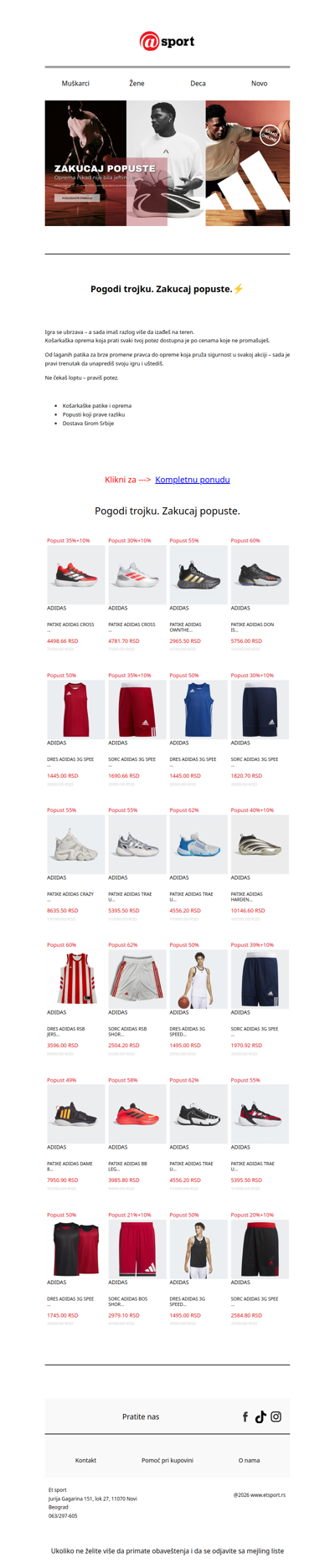 Pogodi trojku. Zakucaj popuste.⚡