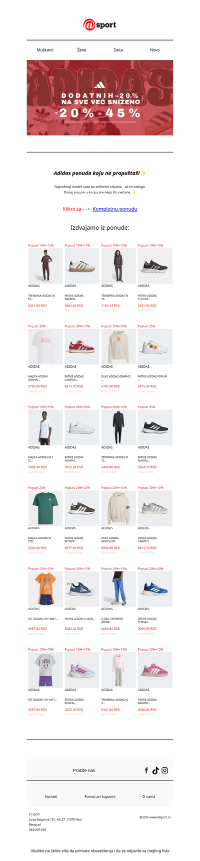 Adidas na akciji – ne čeka te dugo⏰