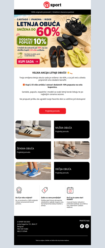 VELIKA AKCIJA LETNJE OBUĆE! ☀️👡