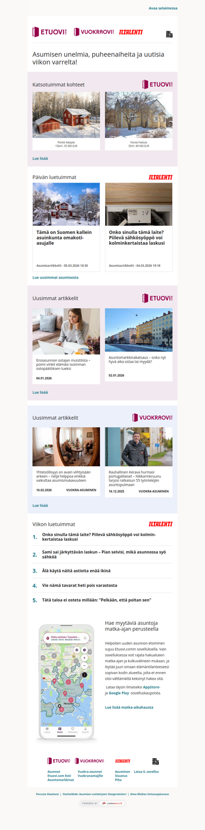 Asumisen unelmat, puheenaiheet ja uutiset tältä viikolta