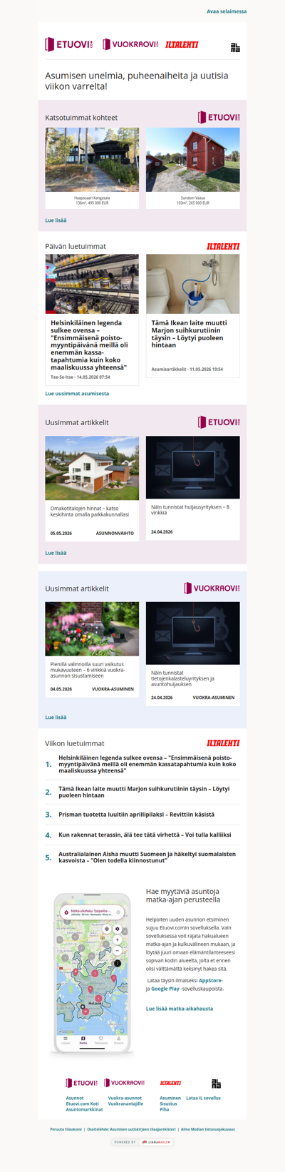 Asumisen unelmat, puheenaiheet ja uutiset tältä viikolta