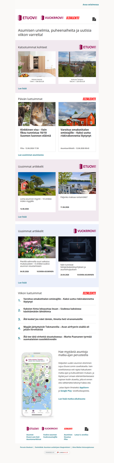 Asumisen unelmat, puheenaiheet ja uutiset tältä viikolta