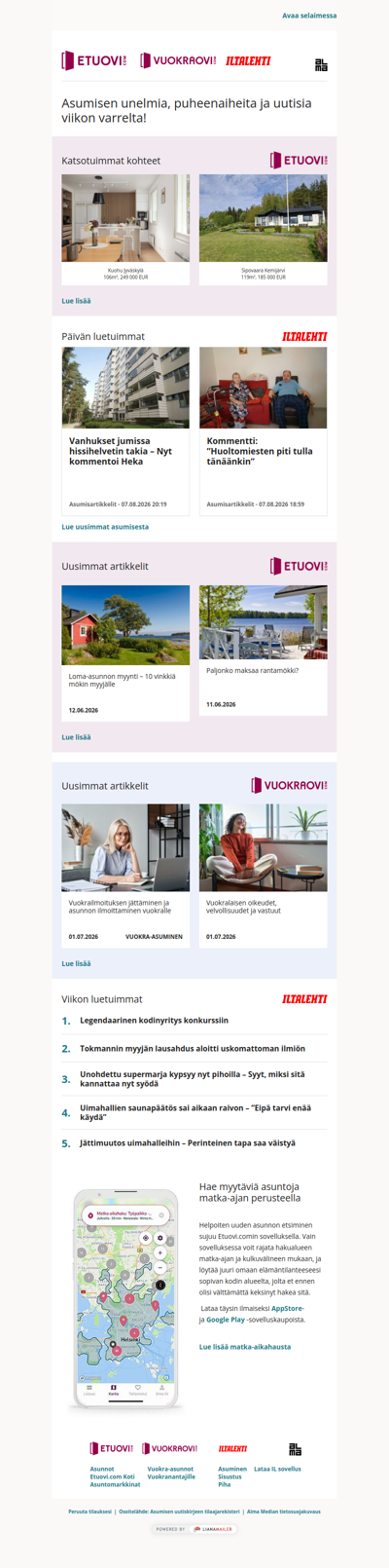 Asumisen unelmat, puheenaiheet ja uutiset tältä viikolta