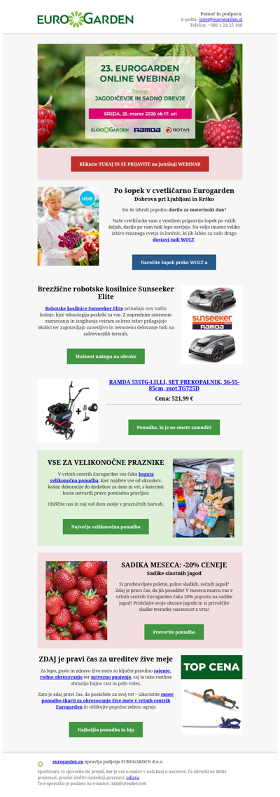 Po šopek za MATERINSKI DAN in vse za vrtnarjenje v Eurogarden