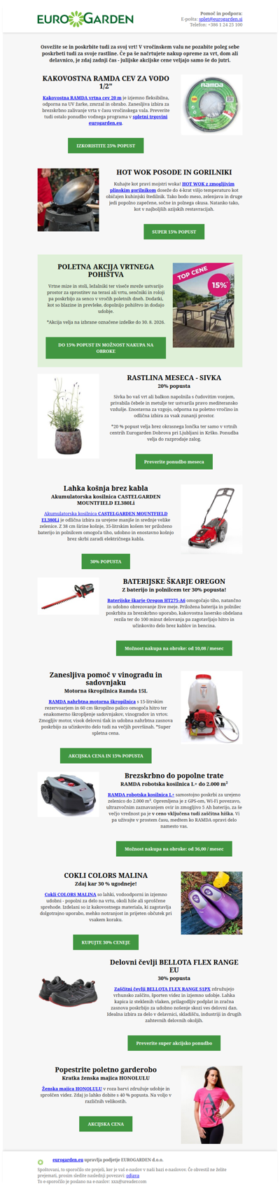 Akcijske cene izbranih artiklov - samo še do petka!